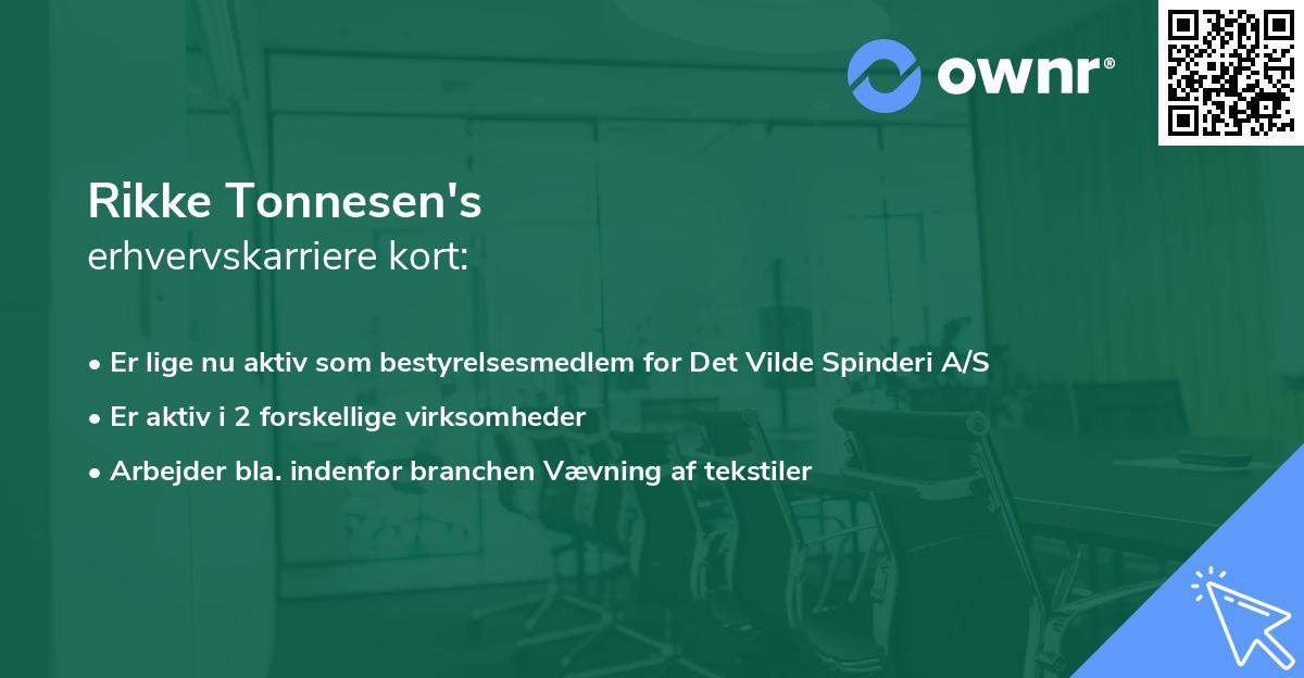 Rikke Tonnesen's erhvervskarriere kort