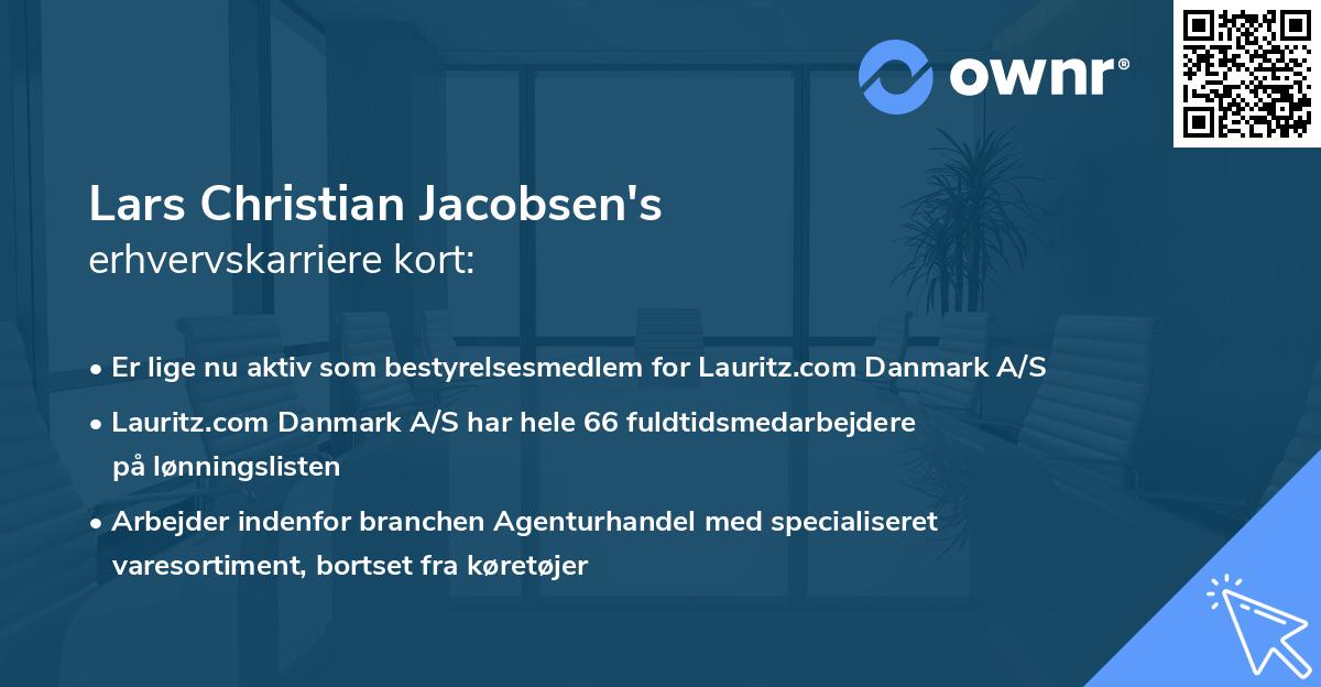 Lars Christian Jacobsen's erhvervskarriere kort