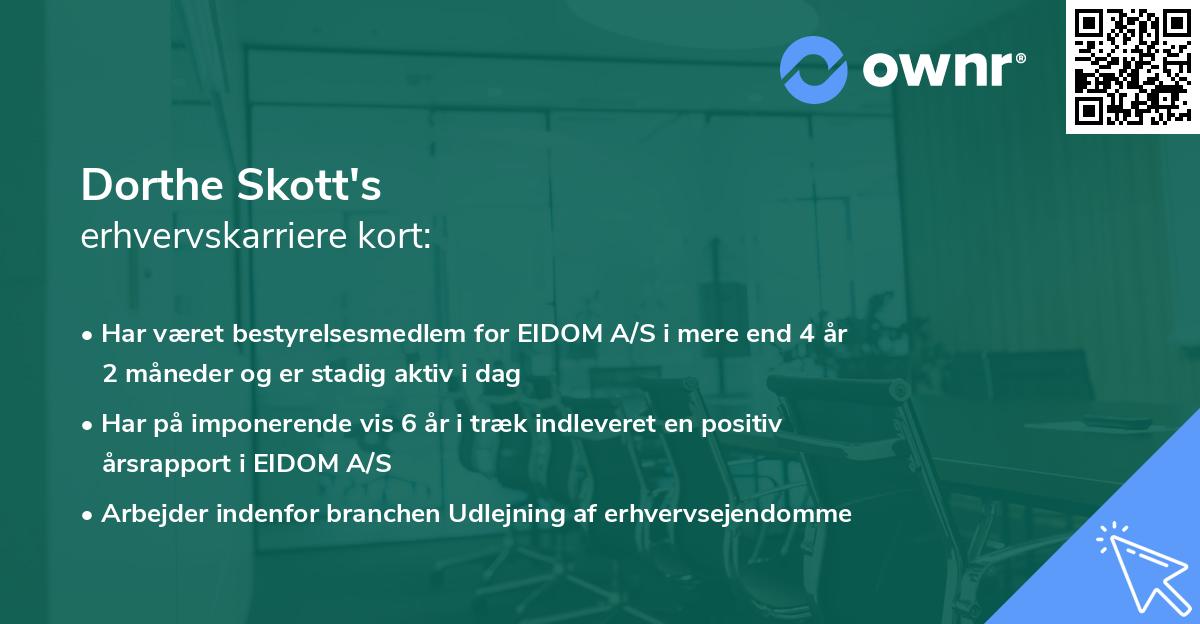 Dorthe Skott's erhvervskarriere kort
