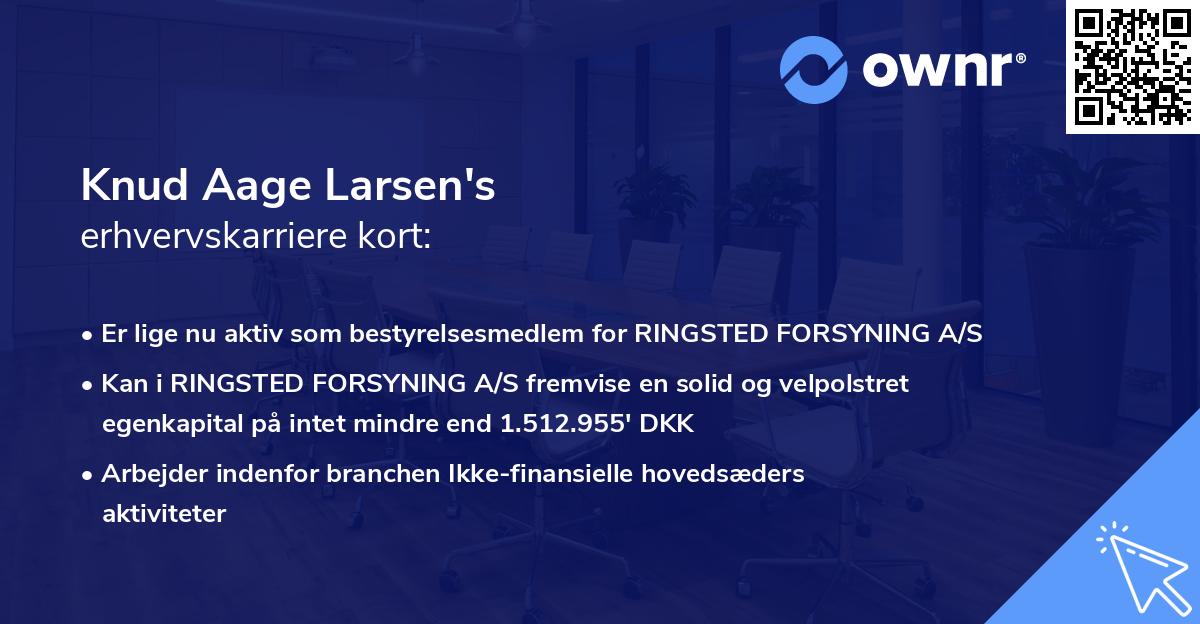 Knud Aage Larsen's erhvervskarriere kort