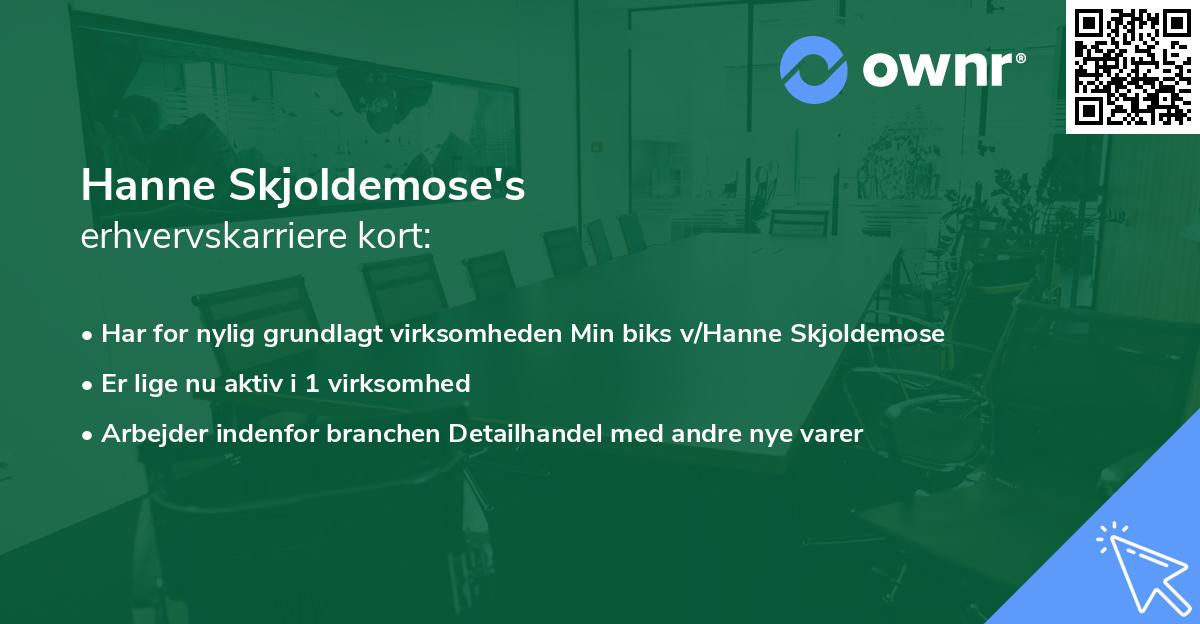 Hanne Skjoldemose's erhvervskarriere kort