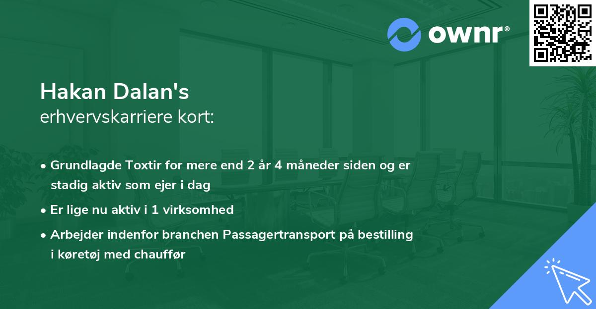 Hakan Dalan's erhvervskarriere kort