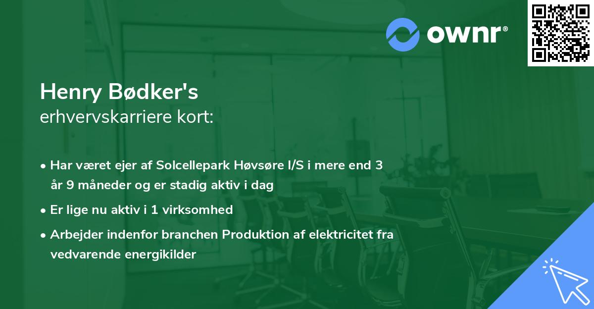 Henry Bødker's erhvervskarriere kort