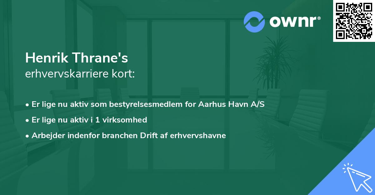 Henrik Thrane's erhvervskarriere kort