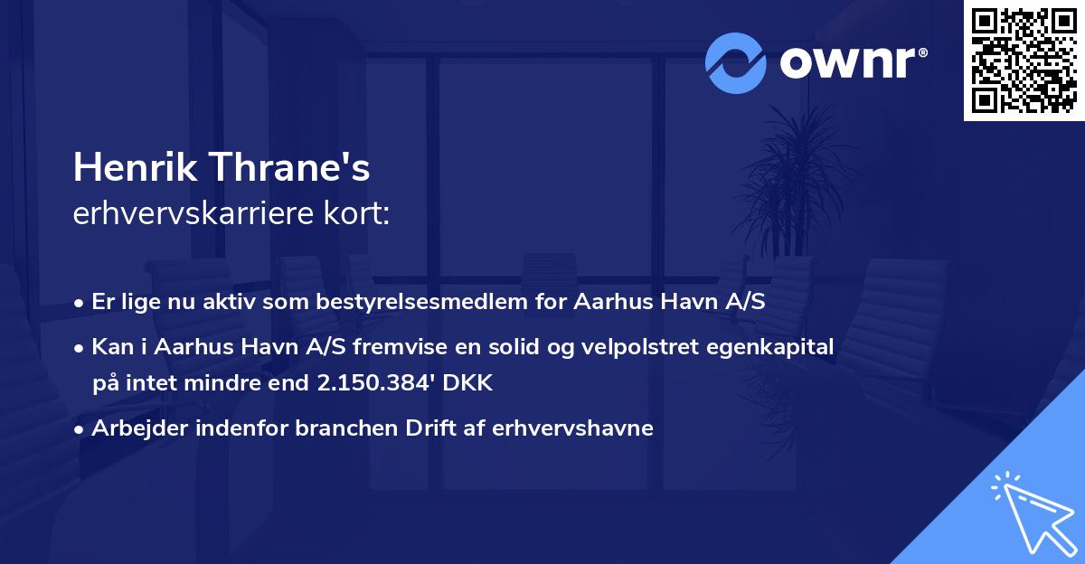 Henrik Thrane's erhvervskarriere kort