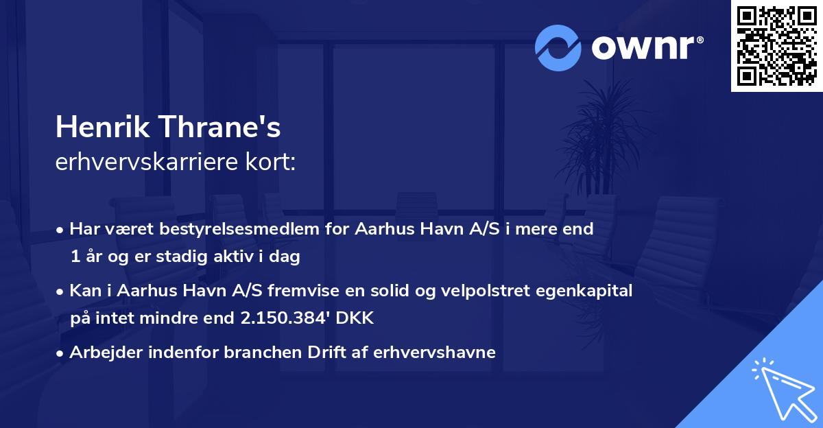 Henrik Thrane's erhvervskarriere kort