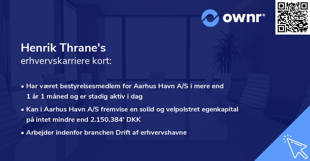 Henrik Thrane's erhvervskarriere kort
