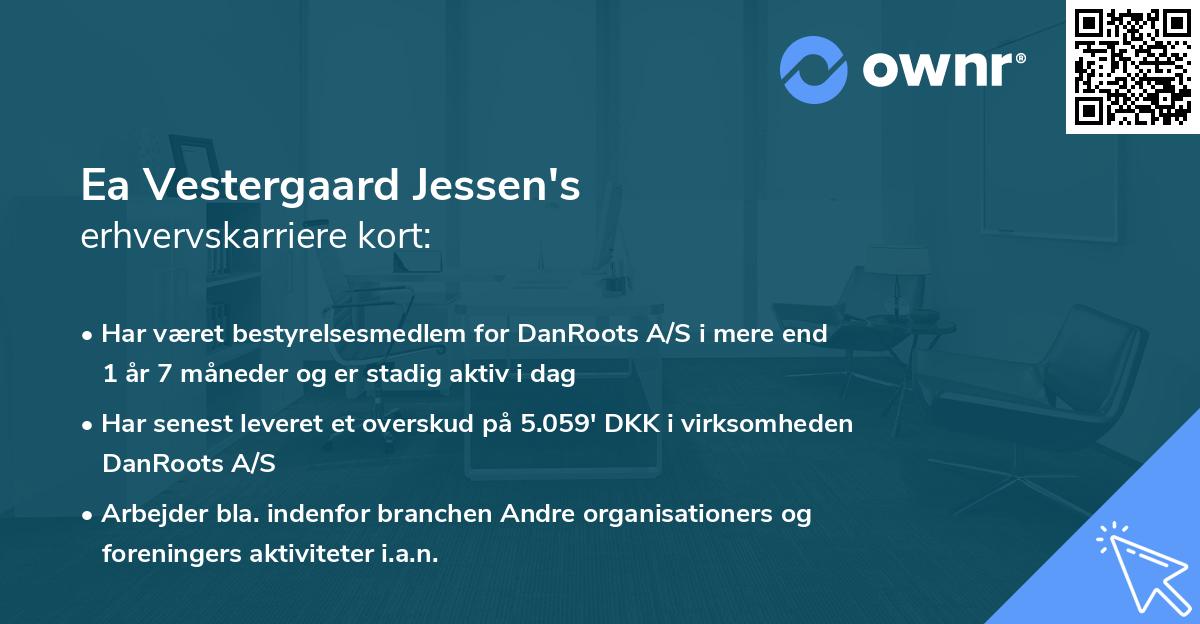 Ea Vestergaard Jessen's erhvervskarriere kort