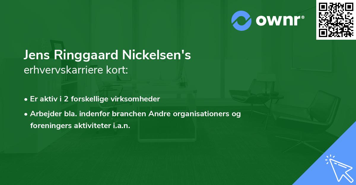 Jens Ringgaard Nickelsen's erhvervskarriere kort