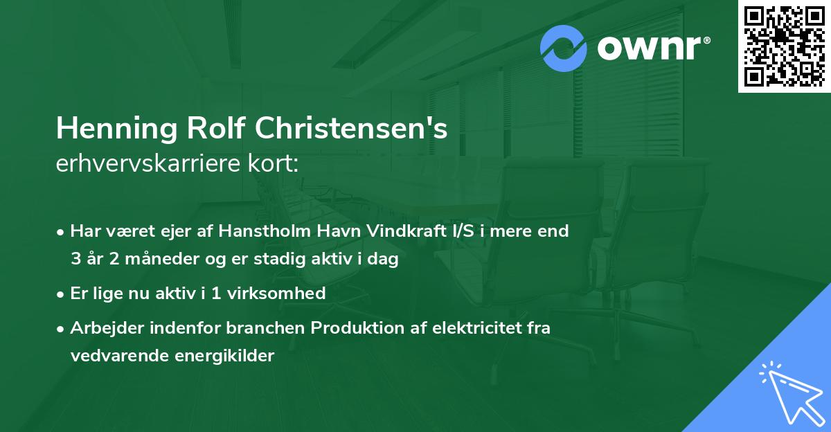 Henning Rolf Christensen's erhvervskarriere kort