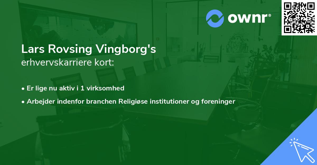 Lars Rovsing Vingborg's erhvervskarriere kort