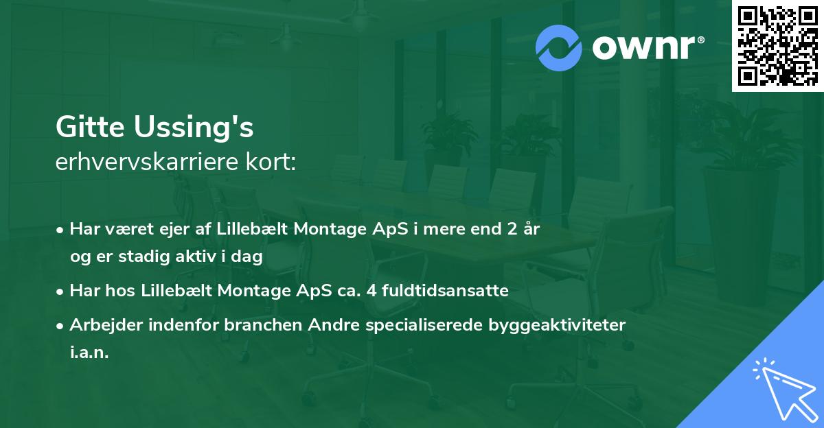 Gitte Ussing's erhvervskarriere kort