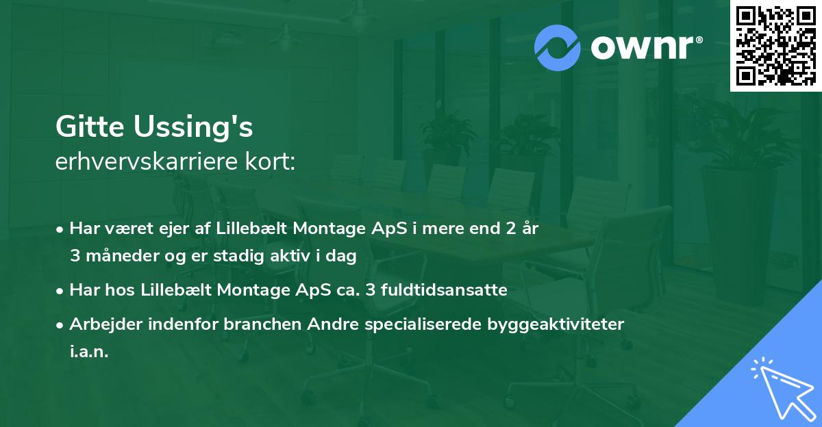 Gitte Ussing's erhvervskarriere kort
