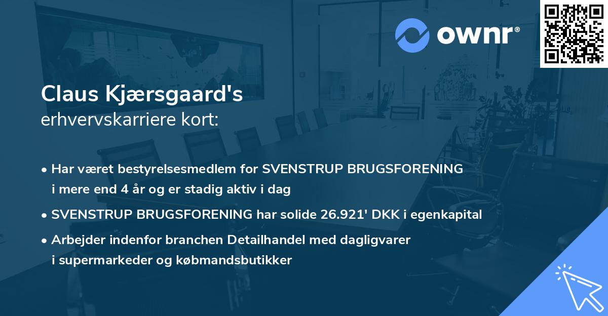 Claus Kjærsgaard's erhvervskarriere kort