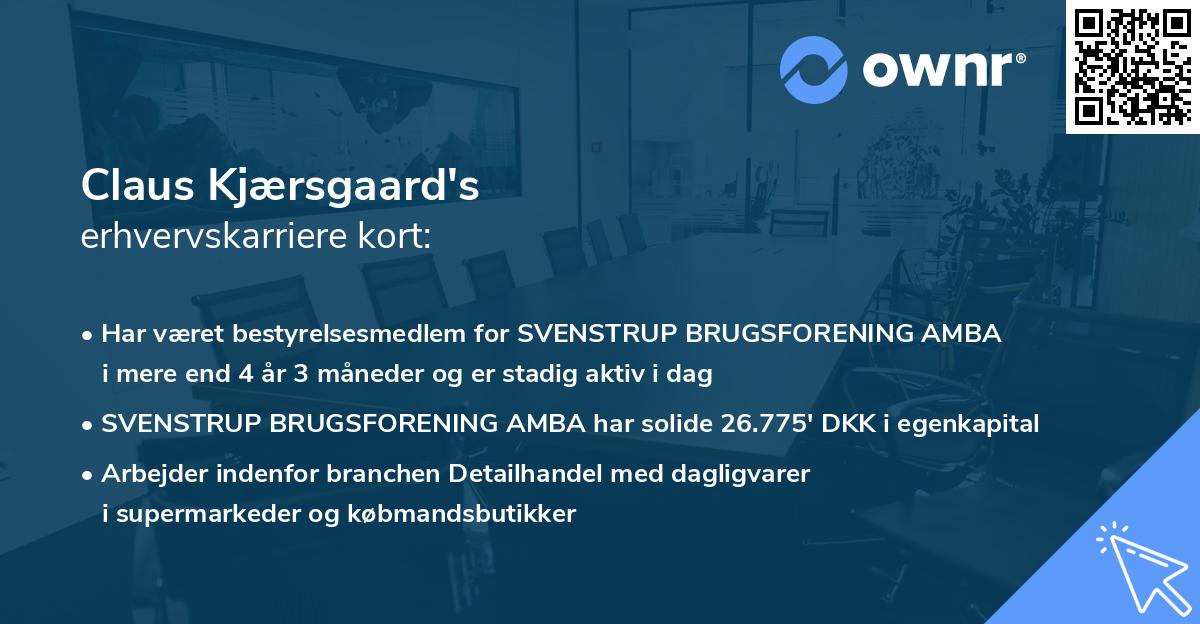 Claus Kjærsgaard's erhvervskarriere kort