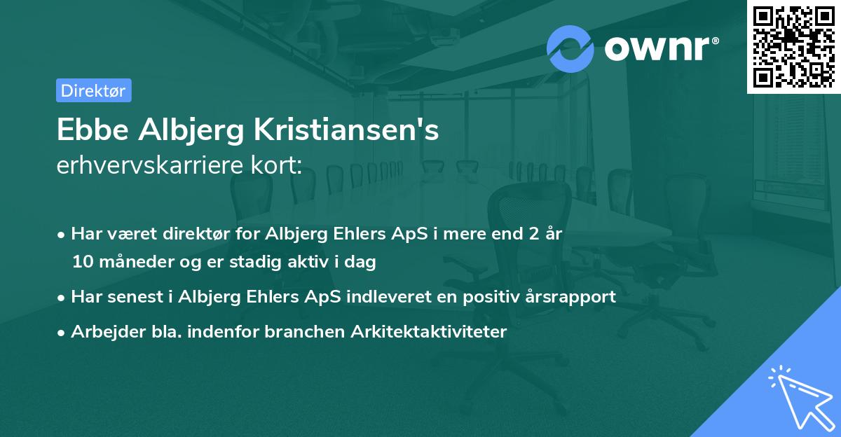 Ebbe Albjerg Kristiansen's erhvervskarriere kort