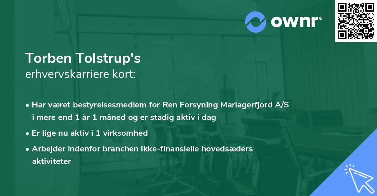 Torben Tolstrup's erhvervskarriere kort