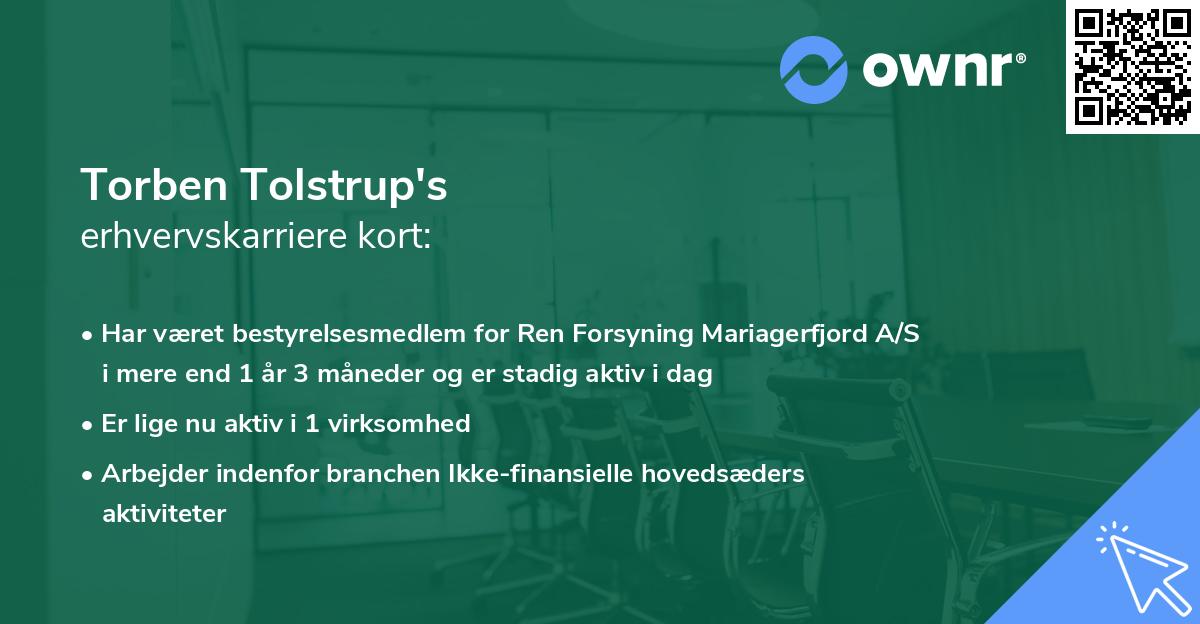 Torben Tolstrup's erhvervskarriere kort