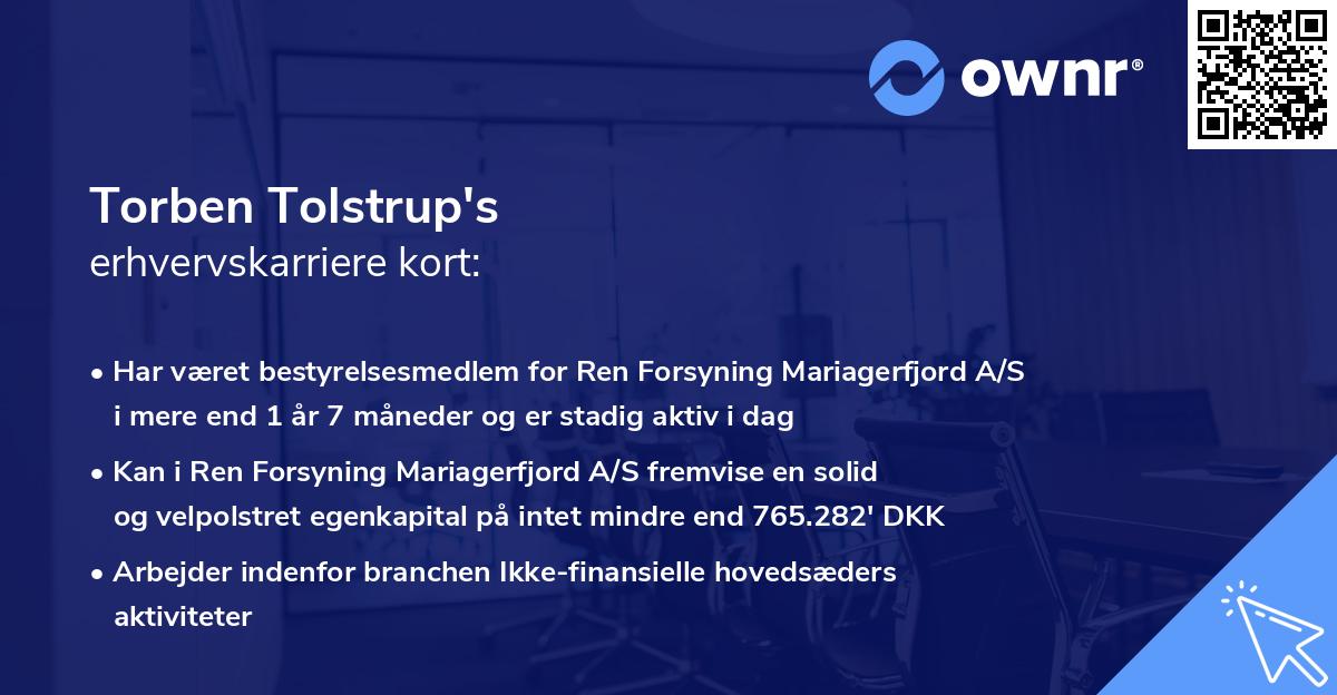 Torben Tolstrup's erhvervskarriere kort