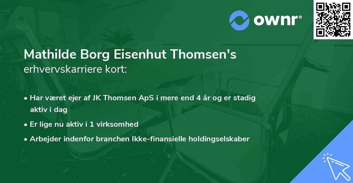 Mathilde Borg Eisenhut Thomsen's erhvervskarriere kort