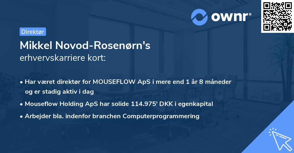 Mikkel Novod-Rosenørn's erhvervskarriere kort