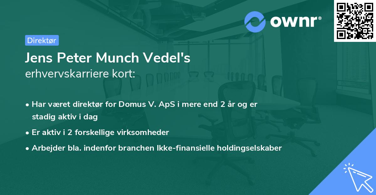 Jens Peter Munch Vedel's erhvervskarriere kort