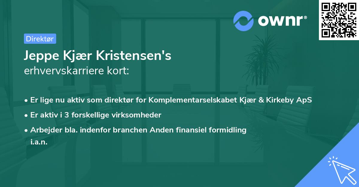 Jeppe Kjær Kristensen's erhvervskarriere kort