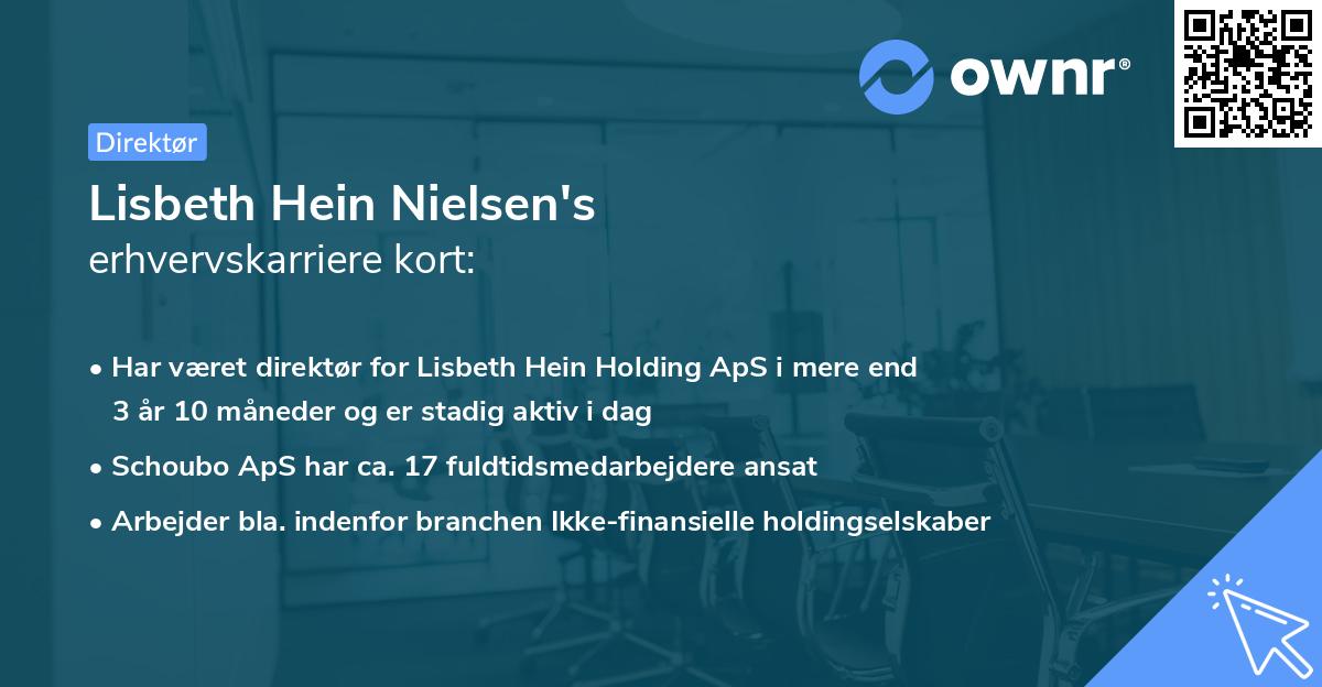 Lisbeth Hein Nielsen's erhvervskarriere kort