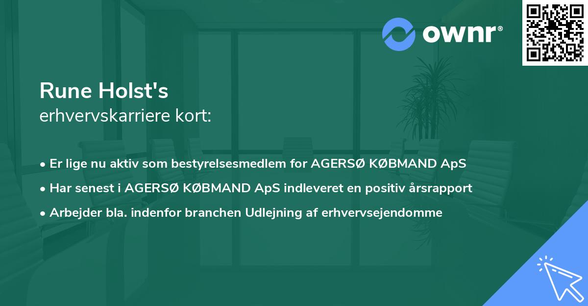 Rune Holst's erhvervskarriere kort