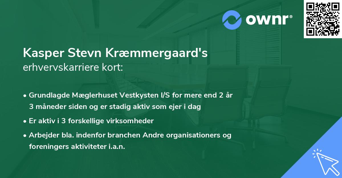 Kasper Stevn Kræmmergaard's erhvervskarriere kort