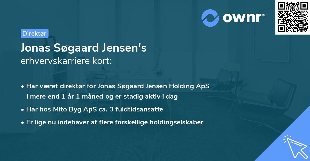 Jonas Søgaard Jensen's erhvervskarriere kort