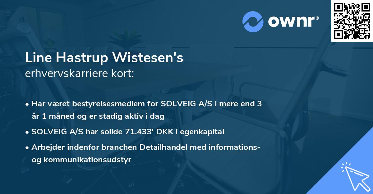 Line Hastrup Wistesen's erhvervskarriere kort