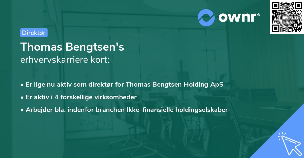 Thomas Bengtsen's erhvervskarriere kort