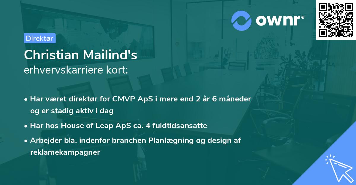 Christian Mailind's erhvervskarriere kort