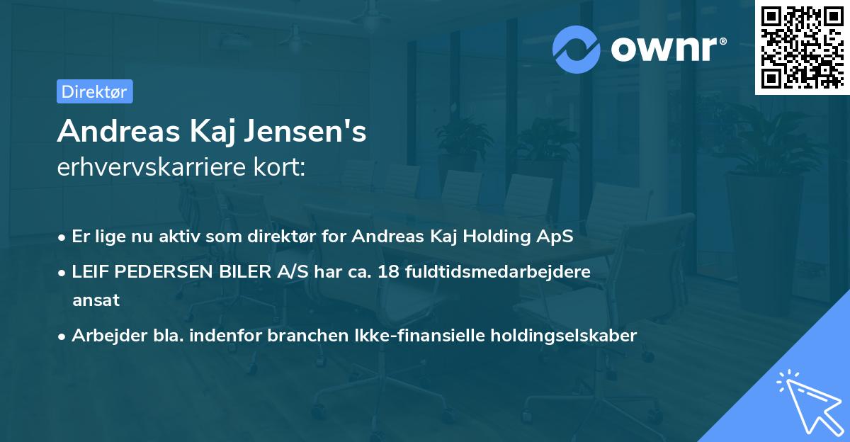 Andreas Kaj Jensen's erhvervskarriere kort
