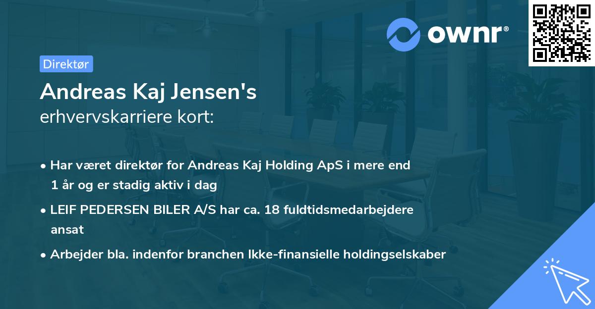 Andreas Kaj Jensen's erhvervskarriere kort