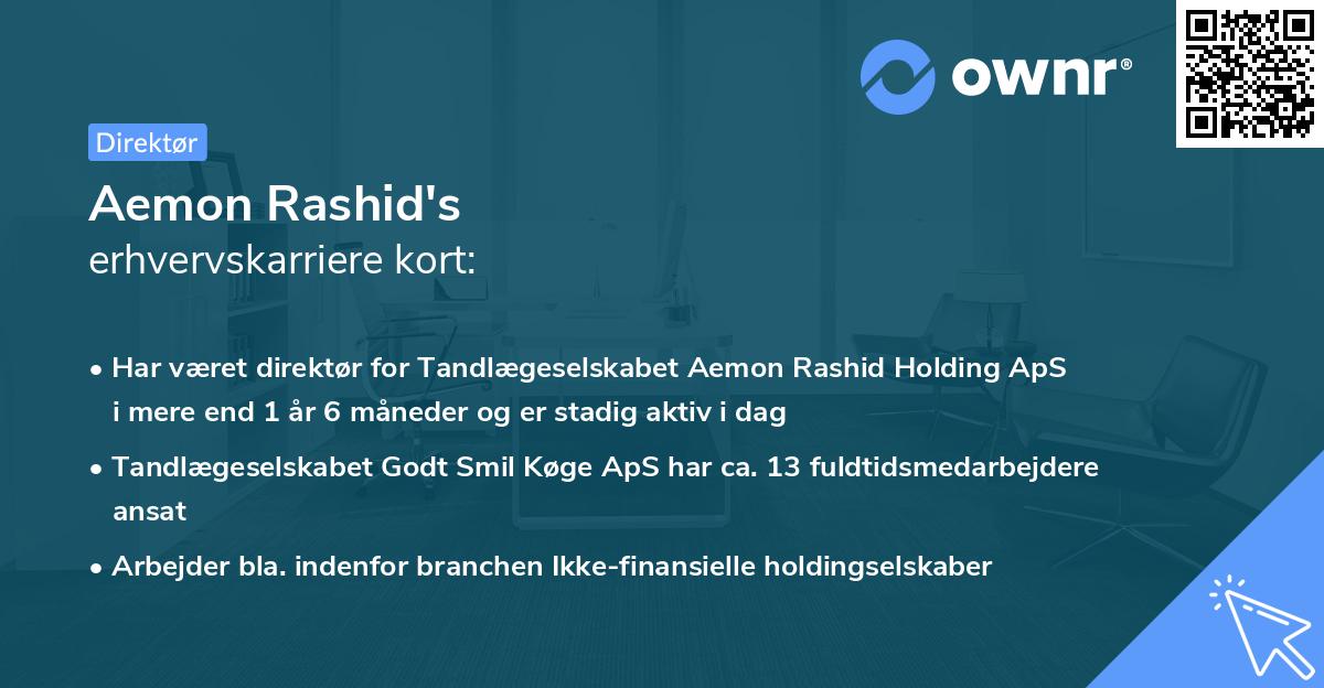 Aemon Rashid's erhvervskarriere kort