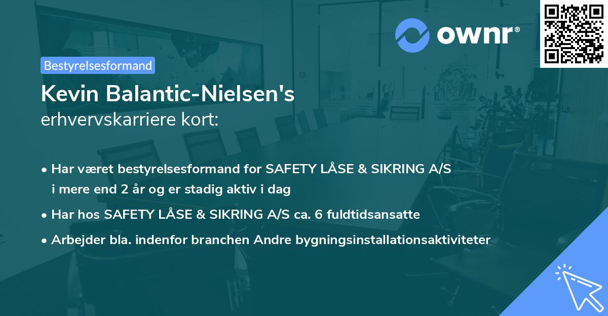 Kevin Balantic-Nielsen's erhvervskarriere kort