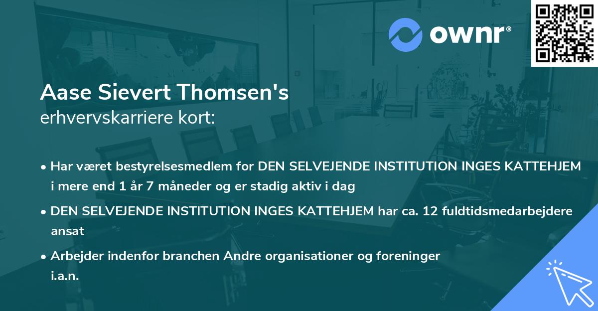 Aase Sievert Thomsen's erhvervskarriere kort