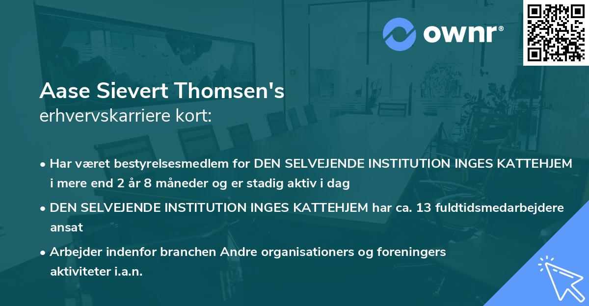Aase Sievert Thomsen's erhvervskarriere kort