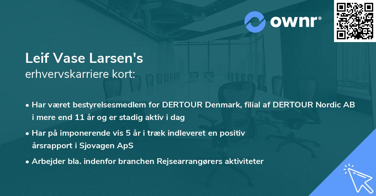 Leif Vase Larsen's erhvervskarriere kort