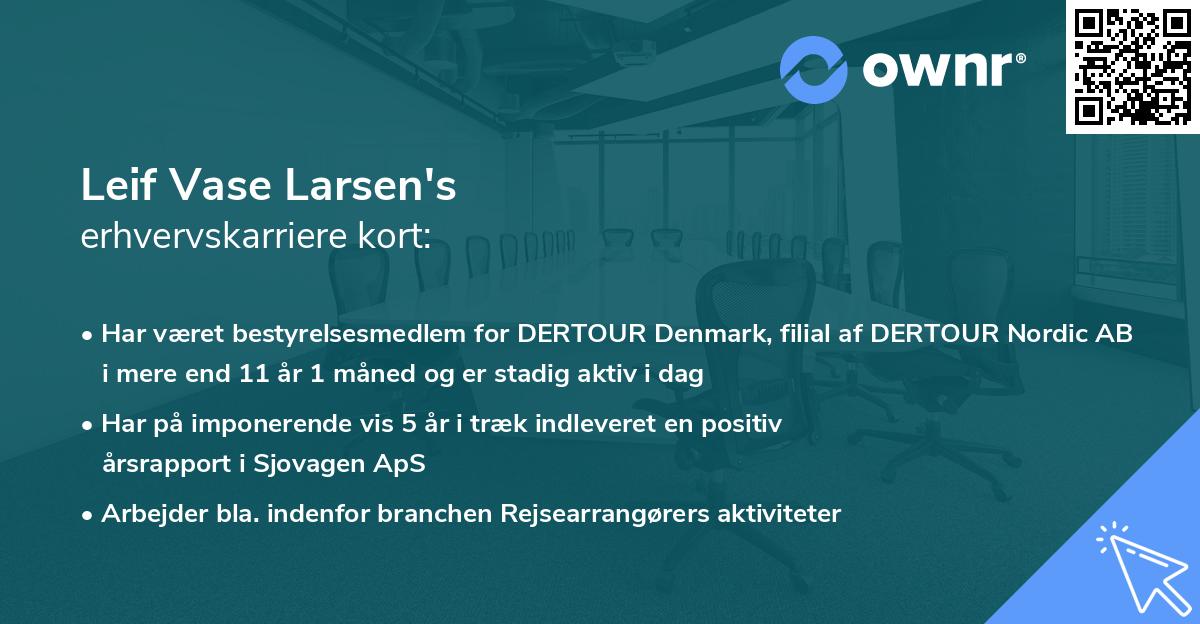 Leif Vase Larsen's erhvervskarriere kort