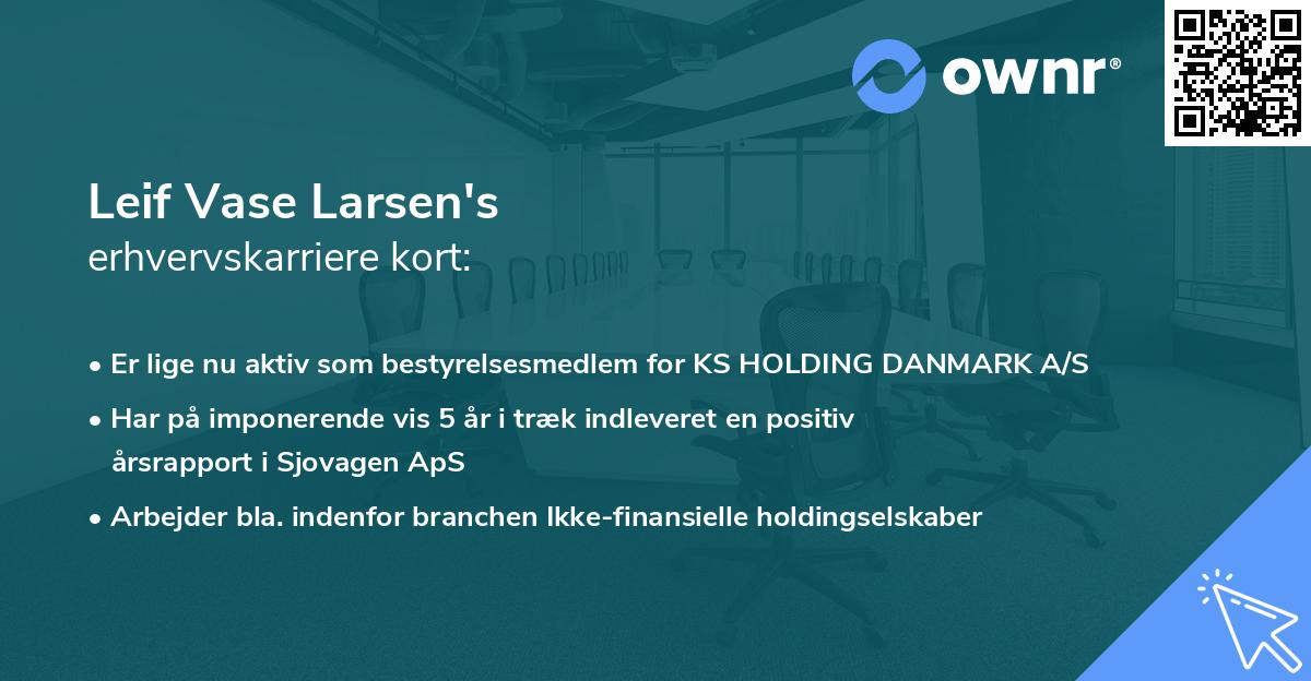 Leif Vase Larsen's erhvervskarriere kort
