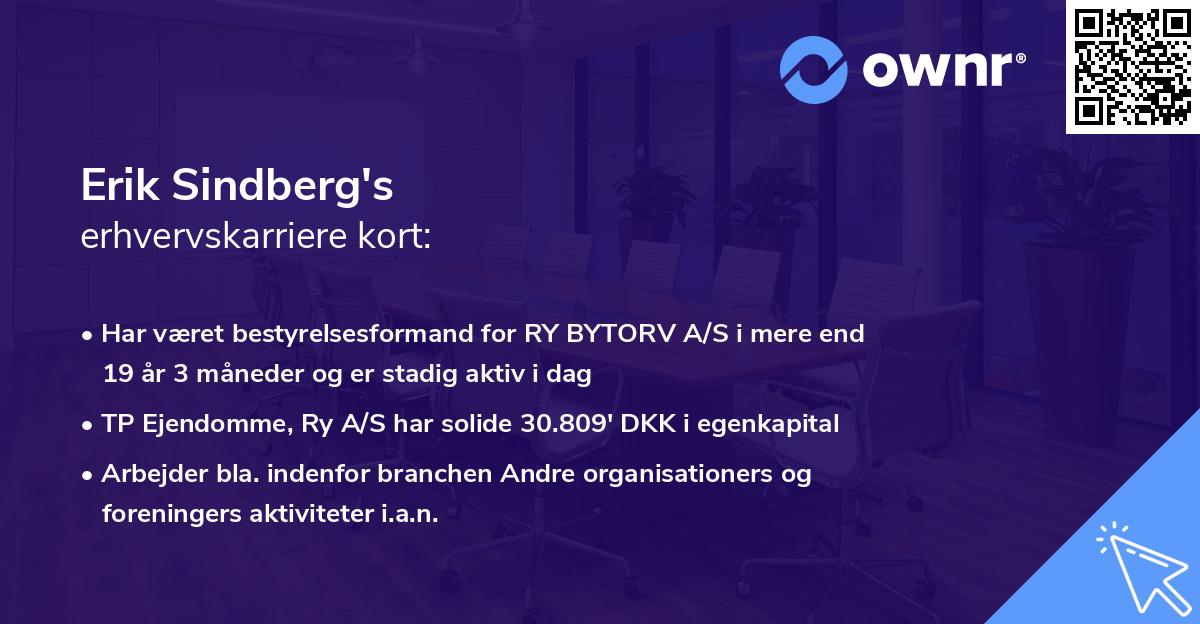 Erik Sindberg's erhvervskarriere kort