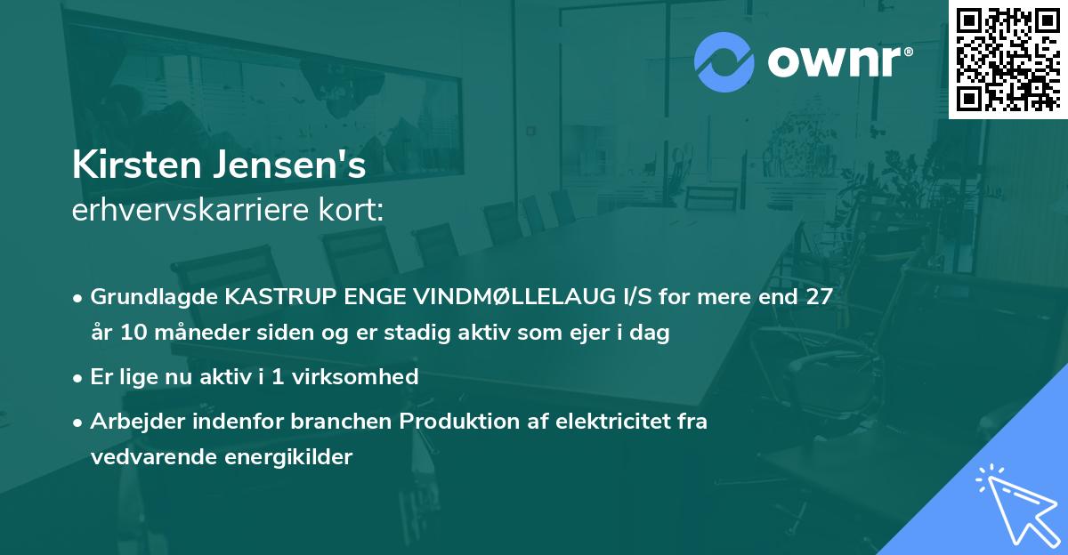 Kirsten Jensen's erhvervskarriere kort