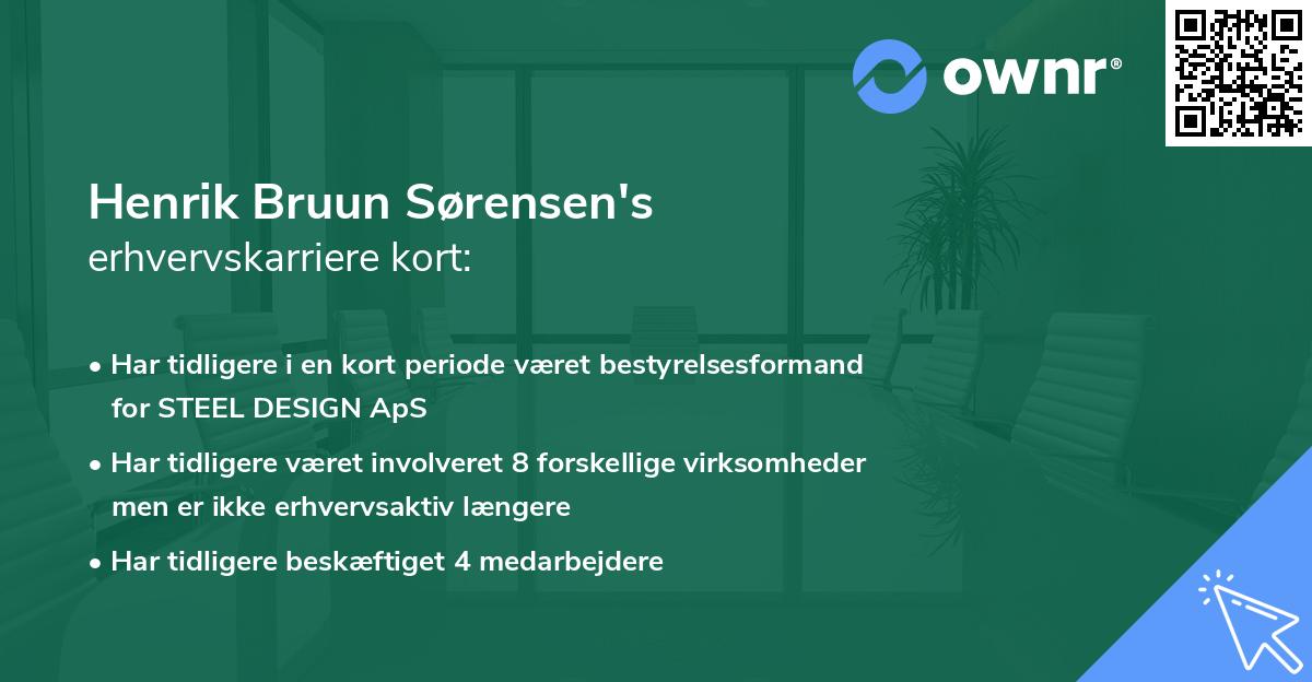 Henrik Bruun Sørensen's erhvervskarriere kort