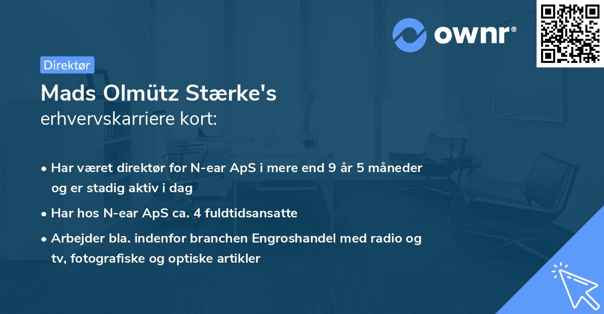 Mads Olmütz Stærke's erhvervskarriere kort