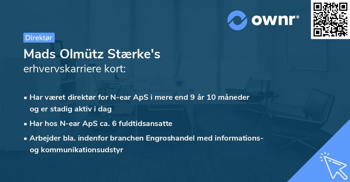 Mads Olmütz Stærke's erhvervskarriere kort
