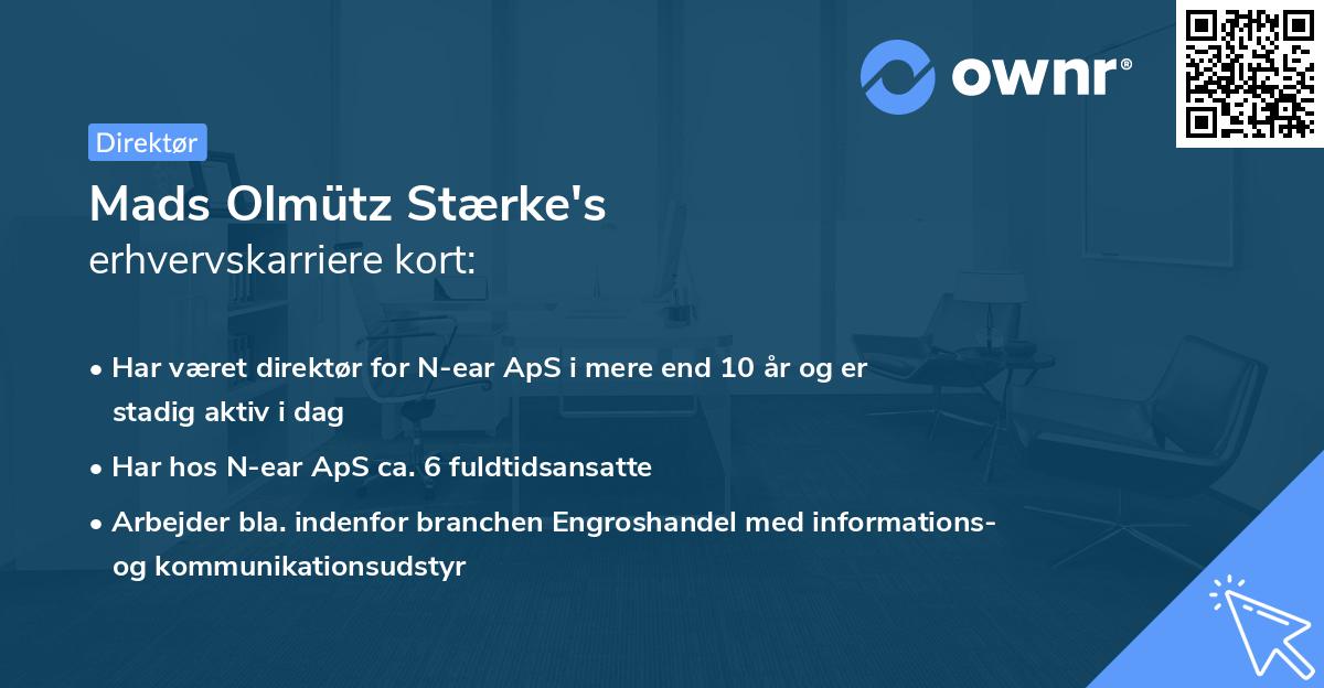 Mads Olmütz Stærke's erhvervskarriere kort
