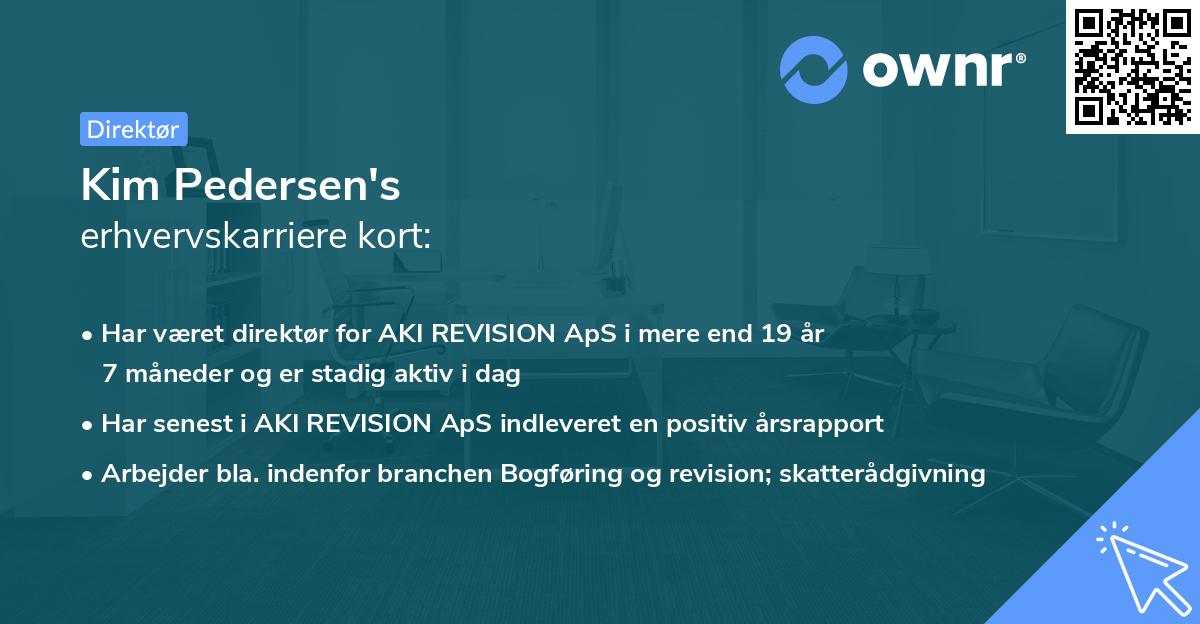 Kim Pedersen's erhvervskarriere kort